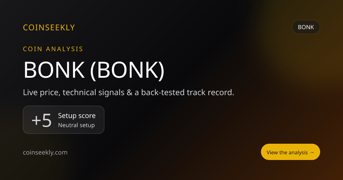Bonk (BONK) — Price, Signals & Technical Analysis | CoinSeekly