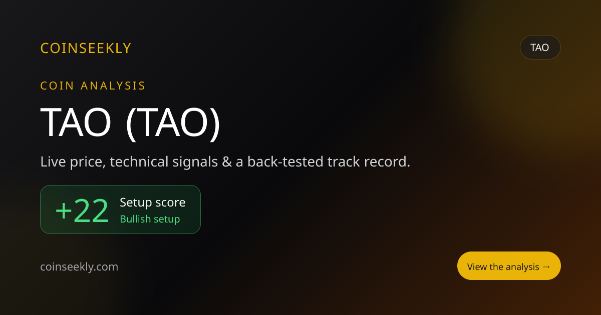 Bittensor (TAO) — Price, Signals & Technical Analysis | CoinSeekly